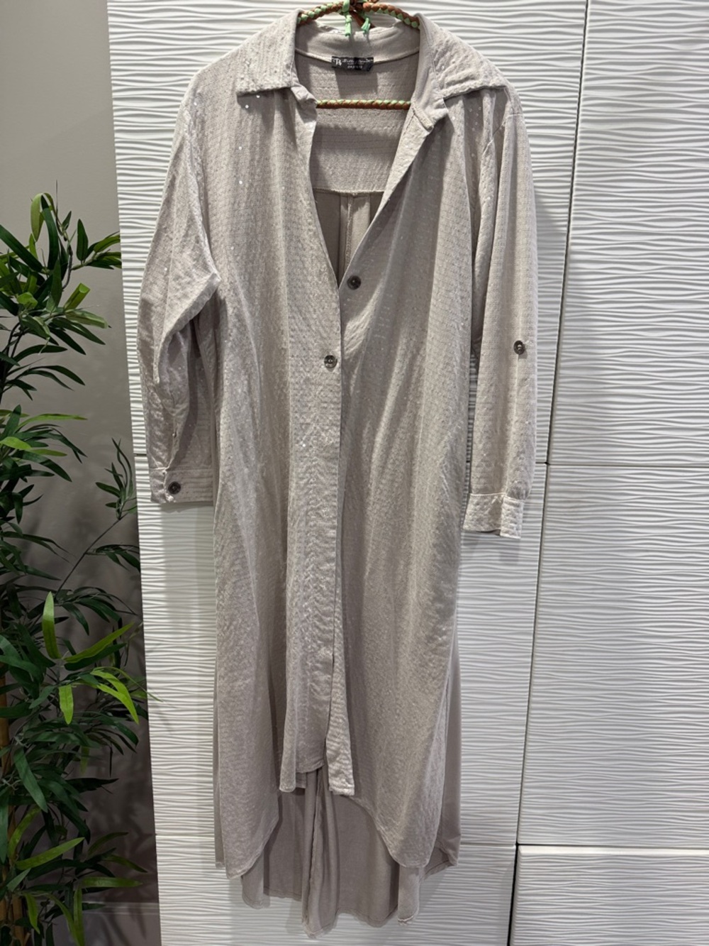 Bella Amore faux suede and sequin duster / shirt dress